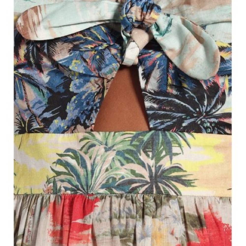 ❌SOLD❌ Zimmermann Juliette Tie Front Maxi Dress Spliced - Picture 6 of 11
